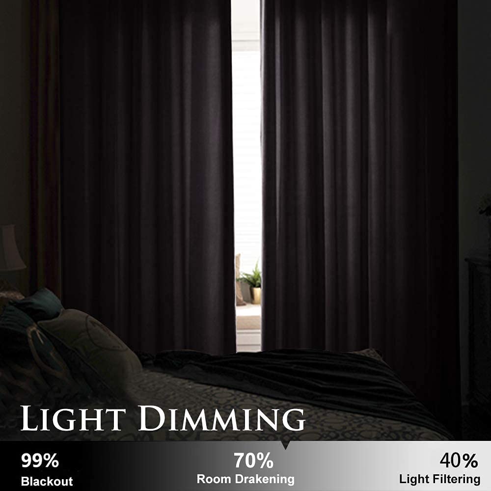 ستائر مخملية أنيقة من INtex CURTAINS HOUSE - ستائر معزولة حرارياً لغرفة المعيشة، حلقات فولاذية - ستائر مانعة للضوء - لوحان
