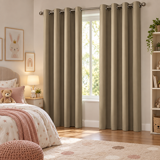 Intex Curtains House Café Blackout Curtain – Thermal Insulated, Steel Grommets, Room Darkening – 1 Panel