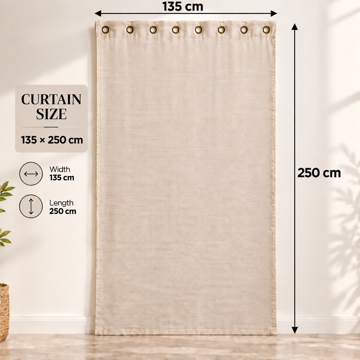 Intex Curtains House Off-White Blackout Curtain – Steel Grommets – Thermal Insulated Fabric – Room Darkening – 1 Panel