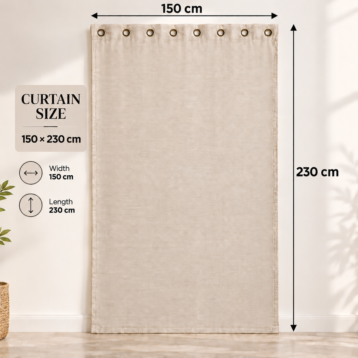 Intex Curtains House Off-White Blackout Curtain – Steel Grommets – Thermal Insulated Fabric – Room Darkening – 1 Panel