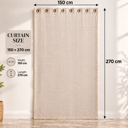 Intex Curtains House Off-White Blackout Curtain – Steel Grommets – Thermal Insulated Fabric – Room Darkening – 1 Panel