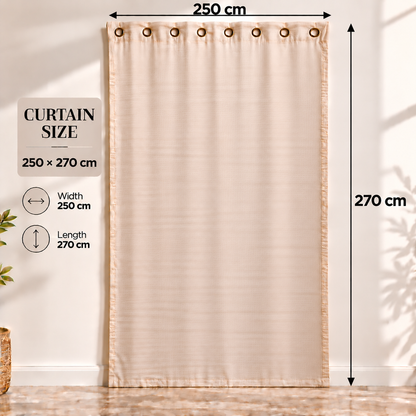 Intex Curtains House Off-White Blackout Curtain – Steel Grommets – Thermal Insulated Fabric – Room Darkening – 1 Panel