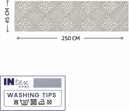 INTEX HOME Amina Table Runner – Premium Linen Blend – Light Beige – 45x190 cm – Heavy Duty, Stain Resistant, Machine Washable – Dining & Decor