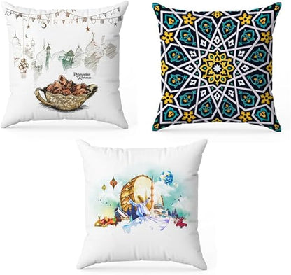 INtex CURTAINS HOUSE Throw Pillow Covers - Velvet Cushion Covers - Set of 3 -40 x 40 cm - Cover Only