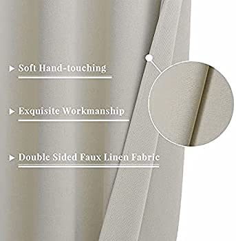 Intex Curtains House Off White Blackout Curtains - Steel Grommets - Thermal Insulated Fabric â€“ For Room Darkness â€“ 1 Panel