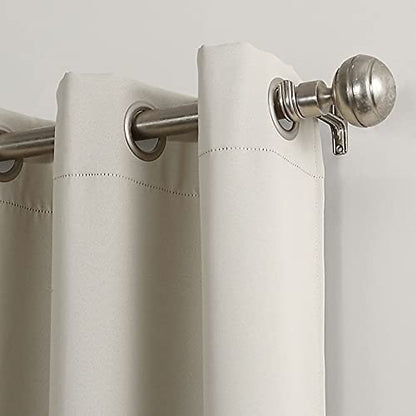 Intex Curtains House Off White Blackout Curtains - Steel Grommets - Thermal Insulated Fabric â€“ For Room Darkness â€“ 1 Panel