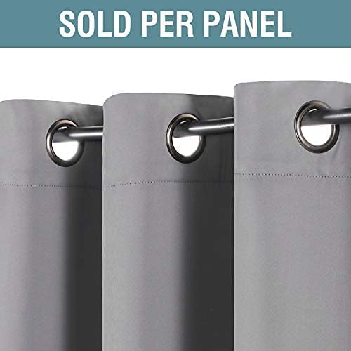 INtex CURTAINS HOUSE Gray Blackout Curtains - steel Grommets - thermal Insulated fabric – for room darkness – 1 panel