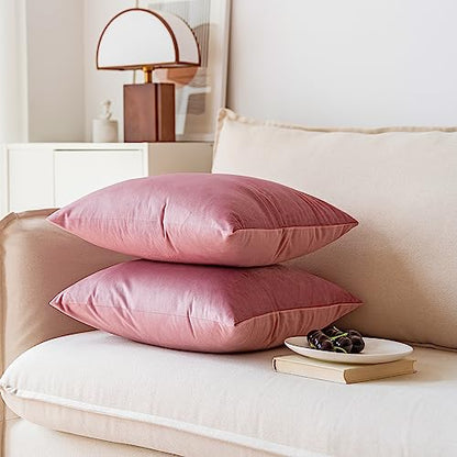 INtex CURTAINS HOUSE Soft Thick Velvet Throw Pillow Covers Decorative Square Cushion Cover For Couch Sofa Bedroom Living Room - set of 2 Pieces