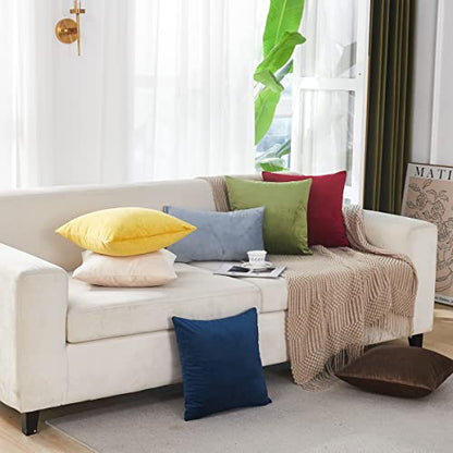 INtex CURTAINS HOUSE Soft Thick Velvet Throw Pillow Covers Decorative Square Cushion Cover For Couch Sofa Bedroom Living Room - set of 2 Pieces