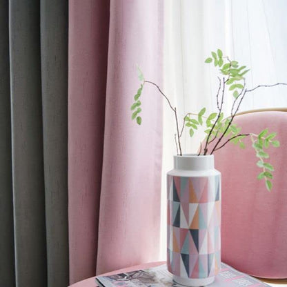 INtex CURTAINS HOUSE Velvet Sabia Modern Design Curtain â€“ Two colors With Tie-backs, 2 Piece - Steel Grommets