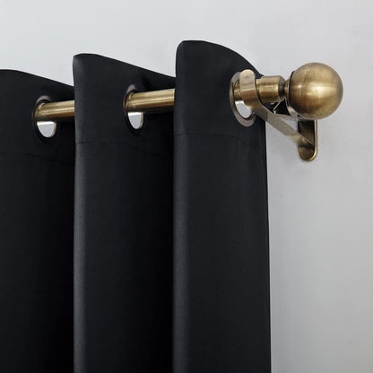 INtex CURTAINS HOUSE Black Blackout Curtains - steel Grommets - thermal Insulated fabric â€“ for room darkness â€“ 1 panel