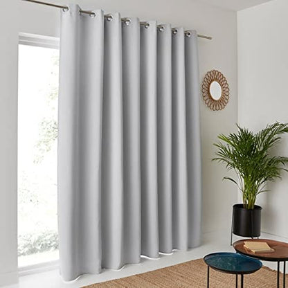 INtex CURTAINS HOUSE Silver Blackout Curtains - steel Grommets - thermal Insulated fabric â€“ for room darkness â€“ 1 panel