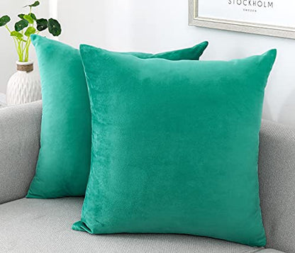 INtex CURTAINS HOUSE Soft Thick Velvet Throw Pillow Covers Decorative Square Cushion Cover For Couch Sofa Bedroom Living Room - set of 2 Pieces