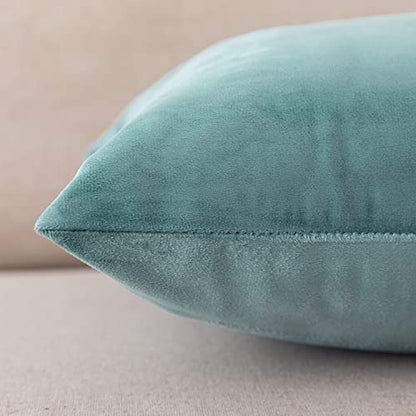 INtex CURTAINS HOUSE Soft Thick Velvet Throw Pillow Covers Decorative Square Cushion Cover For Couch Sofa Bedroom Living Room - set of 2 Pieces