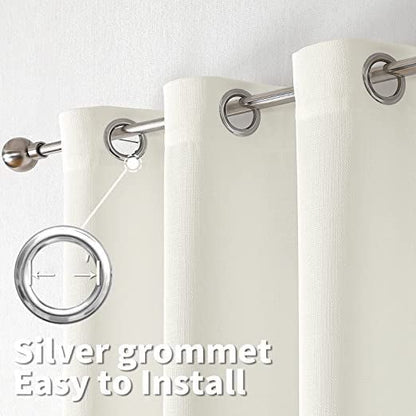 INtex CURTAINS Natural Linen Curtains -Semi Transparent Sheer -Soft And Durable Fabric -For Living Rooms And Bedroom Steel Grommets -Two Pieces