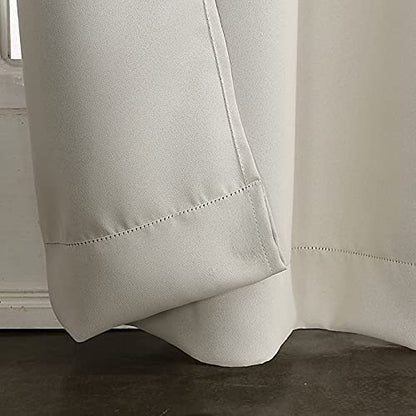 Intex Curtains House Off White Blackout Curtains - Steel Grommets - Thermal Insulated Fabric â€“ For Room Darkness â€“ 1 Panel