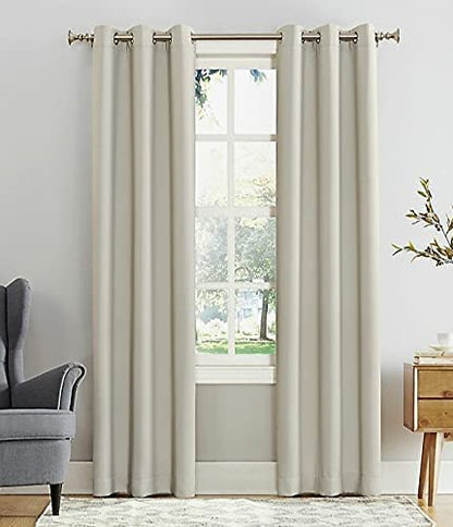 Intex Curtains House Off White Blackout Curtains - Steel Grommets - Thermal Insulated Fabric â€“ For Room Darkness â€“ 1 Panel