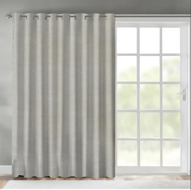 INtex CURTAINS HOUSE Faux Linen Textured Curtains Durable Fabric-Light Filtering Drapes forLiving Rooms Reception and Bedroom - Steel Grommets - Single Panel