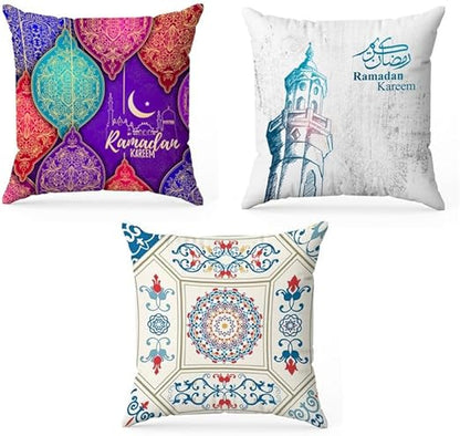 INtex CURTAINS HOUSE Throw Pillow Covers - Velvet Cushion Covers - Set of 3 -40 x 40 cm - Cover Only