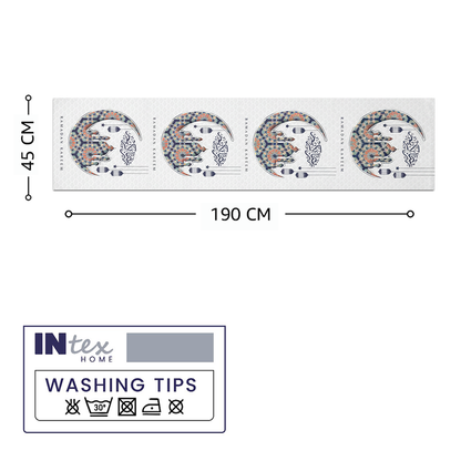 Layali Ramadan Linen Velvet Tablecloth, Decorative Ramadan Pattern for Dining Table