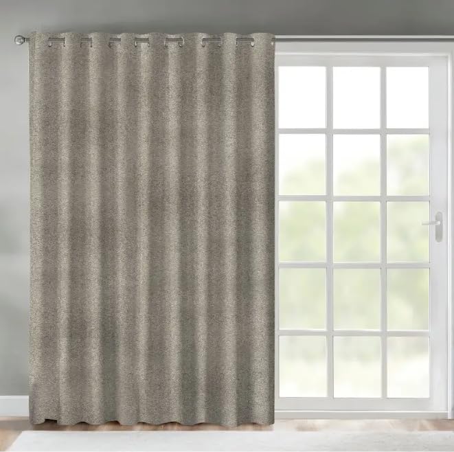 INtex CURTAINS HOUSE Faux Linen Textured Curtains Durable Fabric-Light Filtering Drapes forLiving Rooms Reception and Bedroom - Steel Grommets - Single Panel