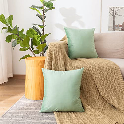 INtex CURTAINS HOUSE Soft Thick Velvet Throw Pillow Covers Decorative Square Cushion Cover For Couch Sofa Bedroom Living Room - set of 2 Pieces