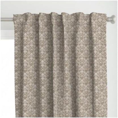 INtex Home Linen Curtain Panel, Meadow Breeze Printed Light-Filtering Fabric with Back Tab Hanging, Elegant Rustic Style for Living Bedroom or Dining Room, 1 Piece