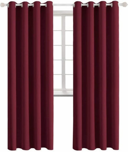 INtex CURTAINS HOUSE Dark Red Blackout Curtains - steel Grommets - thermal Insulated fabric â€“ for room darkness â€“ 1 panel