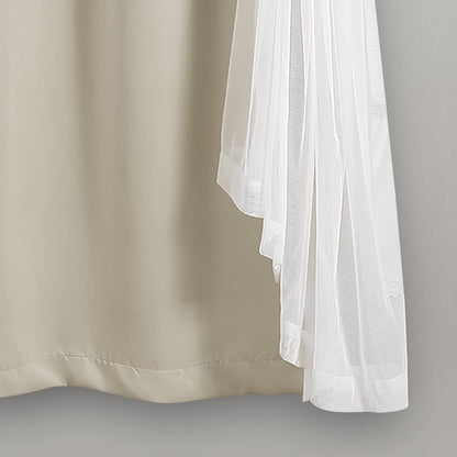 INtex CURTAINS HOUSE Voile Sheer Panel Pair with Insulated Blackout Room Dark,Rich steel Grommet, Set of 1 Panel