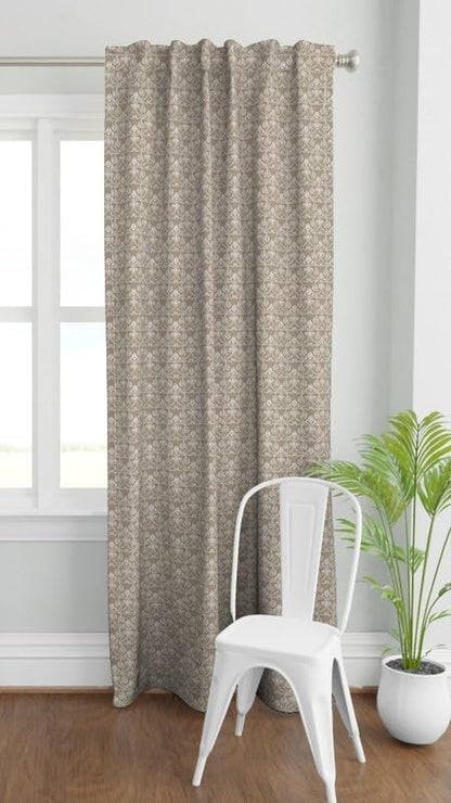 INtex Home Linen Curtain Panel, Meadow Breeze Printed Light-Filtering Fabric with Back Tab Hanging, Elegant Rustic Style for Living Bedroom or Dining Room, 1 Piece