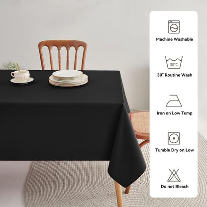 INtex HOME Waterproof Polyester Tablecloth, Washable, Black, 140 x 250 cm