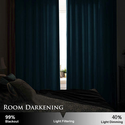 ستائر مخملية أنيقة من INtex CURTAINS HOUSE - ستائر معزولة حرارياً لغرفة المعيشة، حلقات فولاذية - ستائر مانعة للضوء - لوحان