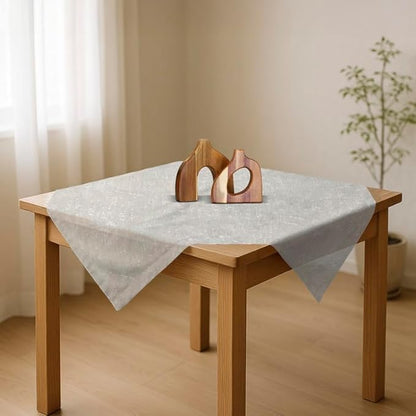 INTEX HOME Tablecloth Set, Semi-Transparent Linen Fabric, Square Design, Lightweight and Wrinkle-Resistant, 80Ã—80 CM Each, Set of 3, Off-White, Elegant Table Covers for Dining and Kitchen