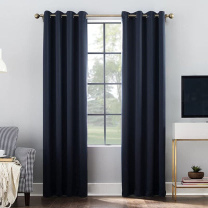 INtex CURTAINS HOUSE Navy Blackout Curtains - steel Grommets - thermal Insulated fabric â€“ for room darkness â€“ 1 panel