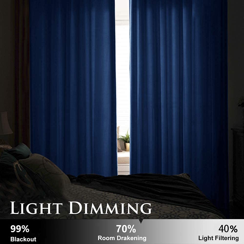 ستائر مخملية أنيقة من INtex CURTAINS HOUSE - ستائر معزولة حرارياً لغرفة المعيشة، حلقات فولاذية - ستائر مانعة للضوء - لوحان