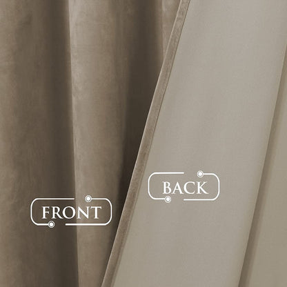 INtex CURTAINS HOUSE Luxury Linen Curtains With Velvet - Bottom Velvet Tone â€“ 2-Tone Style â€“ 1 Panel