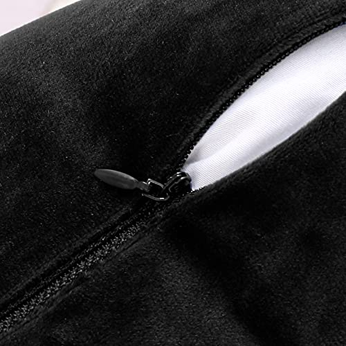 أغطية وسائد مربعة مزخرفة من المخمل السميك الناعم من مجموعة ستائر إنتكس للأريكة وغرفة النوم وغرفة المعيشة - مجموعة من قطعتين