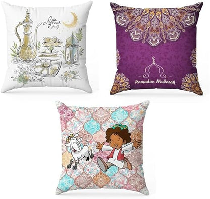 INtex CURTAINS HOUSE Throw Pillow Covers - Velvet Cushion Covers - Set of 3 -40 x 40 cm - Cover Only