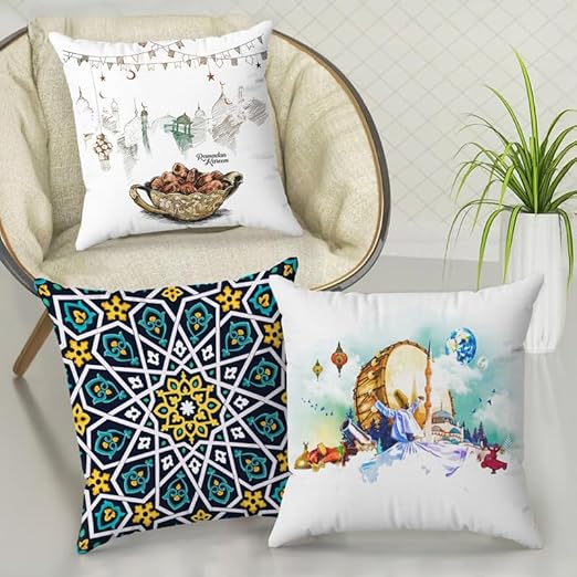 أغطية وسائد من INtex CURTAINS HOUSE - أغطية وسائد مخملية - مجموعة من 3 قطع - 40 × 40 سم - غطاء فقط 