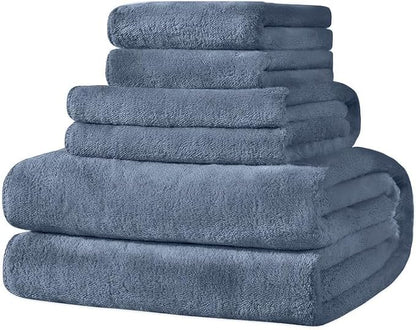 INtex HOME 4-Piece Towel Set, 100% Cotton â€“ Includes 1 Bath Towel 140 cm x 70 cm, 1 Hand Towel 100 cm x 50 cm, 2 Washcloths 30 cm x 30 cm, Quick Dry, Super Soft, Highly Absorbent, No Fade, Grey