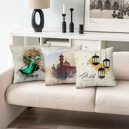 INtex CURTAINS HOUSE Throw Pillow Covers - Velvet Cushion Covers - Set of 3 -40 x 40 cm - Cover Only