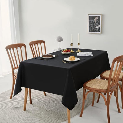INtex HOME Waterproof Polyester Tablecloth, Washable, Black, 140 x 250 cm