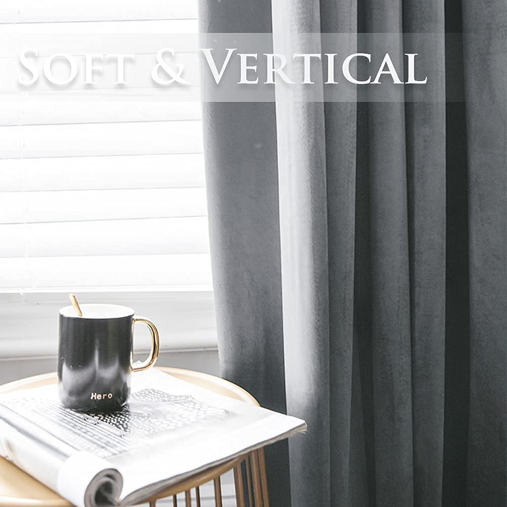 ستائر مخملية أنيقة من INtex CURTAINS HOUSE - ستائر معزولة حرارياً لغرفة المعيشة، حلقات فولاذية - ستائر مانعة للضوء - لوحان