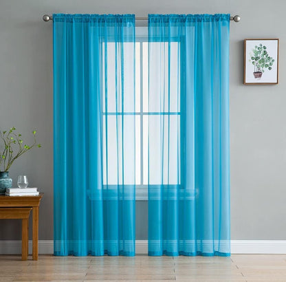 INtex CURTAINS HOUSE Elegant Voile Chiffon Curtains - Rod Pocket Design - Luxury Soft Fabric 1 Panel