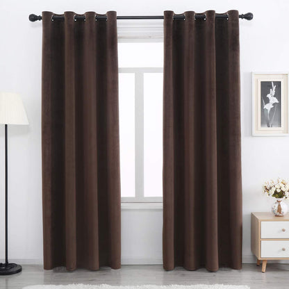 ستائر مخملية أنيقة من INtex CURTAINS HOUSE - ستائر معزولة حرارياً لغرفة المعيشة، حلقات فولاذية - ستائر مانعة للضوء - لوحان