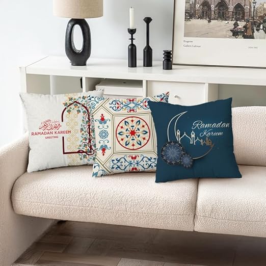 أغطية وسائد من INtex CURTAINS HOUSE - أغطية وسائد مخملية - مجموعة من 3 قطع - 40 × 40 سم - غطاء فقط 