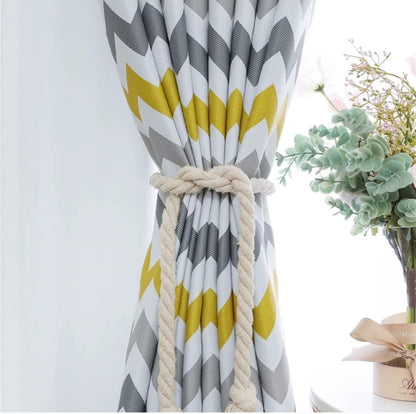 INtex CURTAINS HOUSE Luxury velvet curtains - Modern design - Stripped Zigzag - steel Grommets - 1 piece