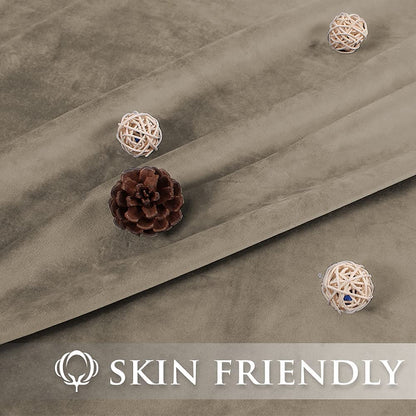 INtex CURTAINS HOUSE Elegant Velvet curtains - Soft Velour fabric - Steel Grommets - for living rooms - 1 piece-Café