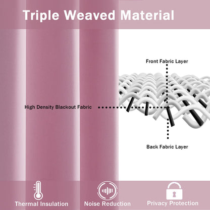 INtex CURTAINS HOUSE Blackout Curtains for Bedroom - Thermal Insulated Room Darkening Noise Reducing- cover pocket design - 1 panel with tie-pack