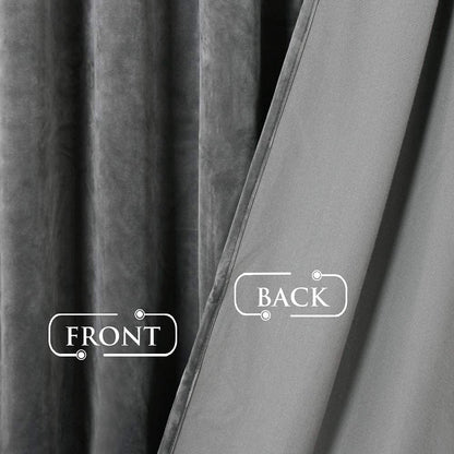 INtex CURTAINS HOUSE Luxury Linen Curtains With Velvet - Bottom Velvet Tone â€“ 2-Tone Style â€“ 1 Panel